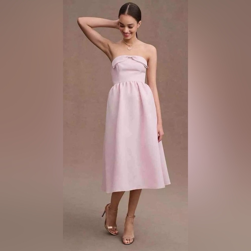 Elegant Pink Strapless Dress